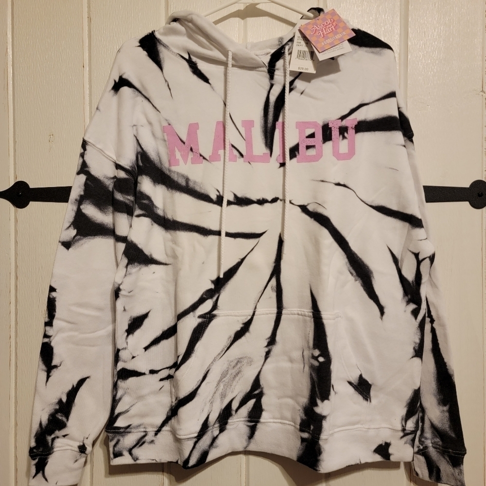 Ascot & Hart Sweatshirt Malibu Hoodie Pullover White Size Medium